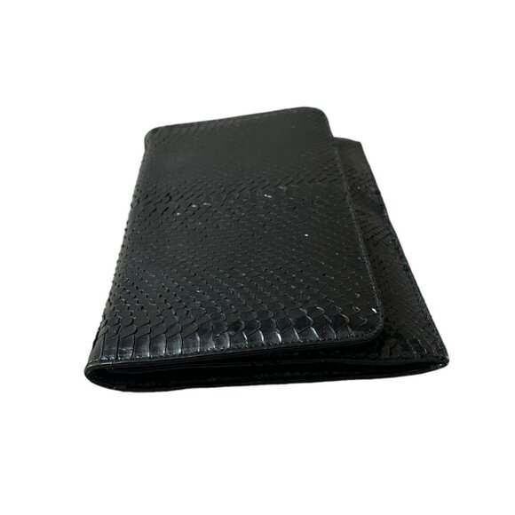 Authentic Snakeskin Clutch Black NEW - Picture 3 of 7